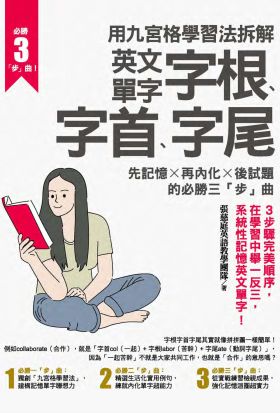 用九宮格學習法拆解英文單字字根、字首、字尾