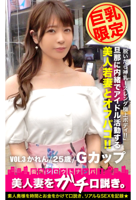 【巨乳限定】美人妻をガチ口説き。VOL.3 かれん/25歳/Gカップ